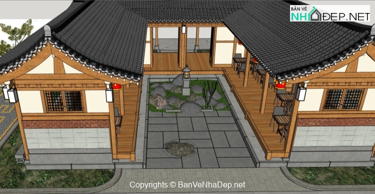 File thiết kế cửa hàng cà phê đẹp sketchup