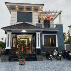 Free Cad biệt thự 2 tầng mái nhật kích thước 8x20m