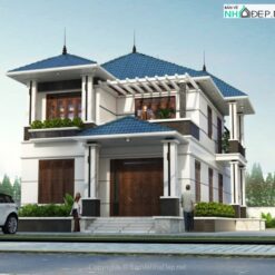 Full bản vẽ Biệt thự mái Nhật 2 tầng kích thước 9x17m hot nhất năm 2025