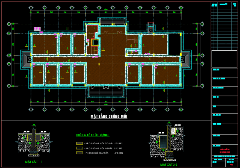 Full Bản vẽ thiết kế + dự toán toà nhà 7 tầng