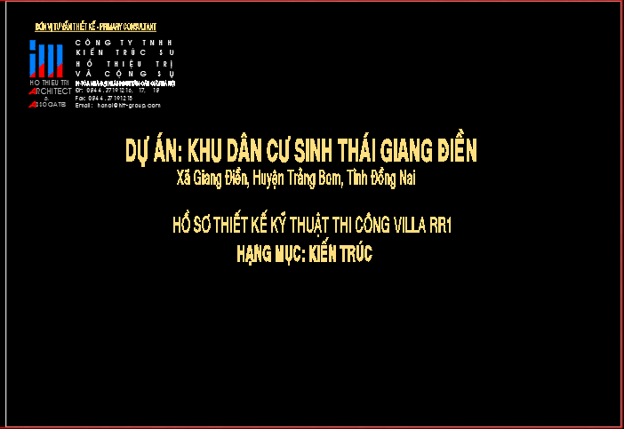 Full Bản vẽ thiết kế + dự toán Villa khu đô thị Giang Biên