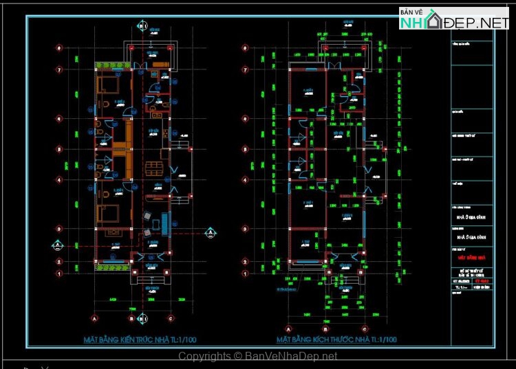 Full hồ sơ thiết kế biệt thự mái nhật 1 tầng kích thước 7x18m