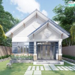 Full hồ sơ thiết kế biệt thự mái thái 1 tầng kích thước 8x15m