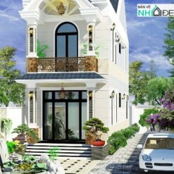 Full hồ sơ thiết kế mẫu Nhà phố 2 tầng mái thái 5x18m
