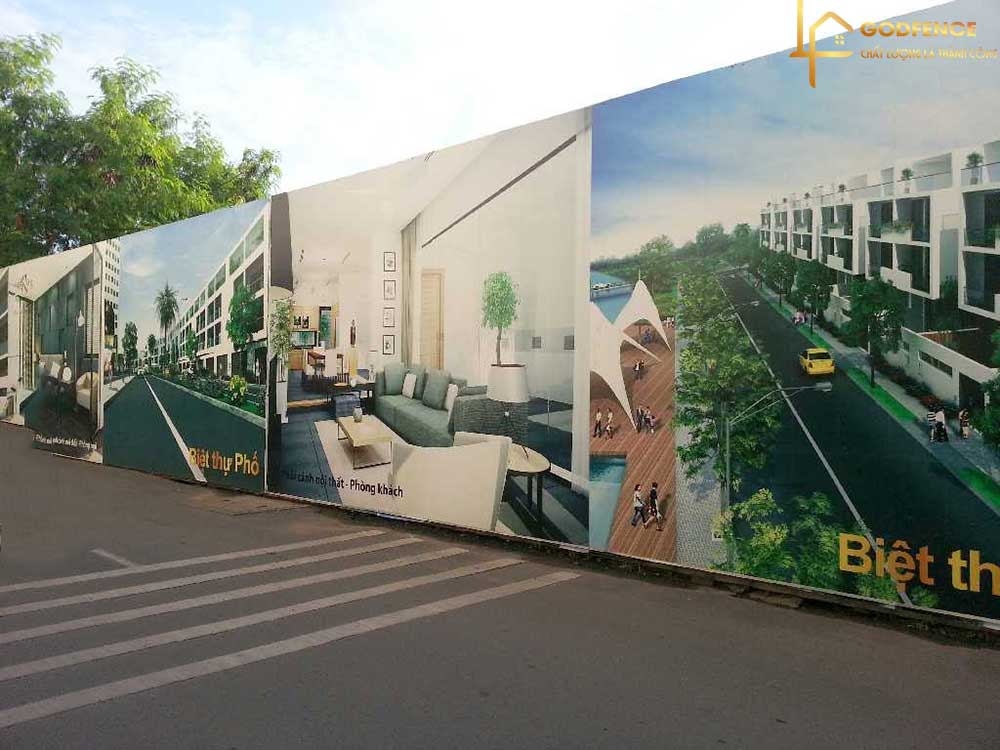 Hàng rào tôn công trường có thể tận dụng để dán quảng cáo