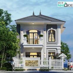 Hồ sơ Biệt thự 2 tầng mái nhật kích thước 7.5x14.5m