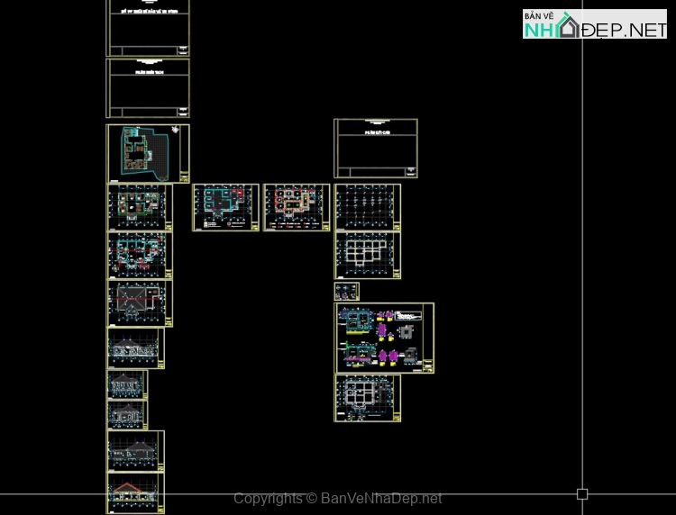 Biệt thự 1 tầng mái nhật 11.8×19.7m file autocad