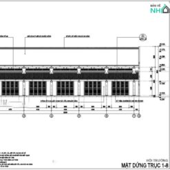 Alternative view of Mẫu bản vẽ thiết kế nhà cổ 5 gian 2 mái 15x25m