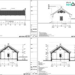 Alternative view of Mẫu bản vẽ thiết kế Nhà cổ gỗ lim 5 gian 2 chái 7.2x20m