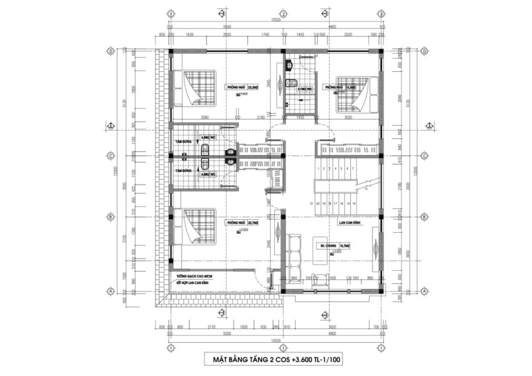 Mẫu biệt thự mái Nhật 10,52x12m