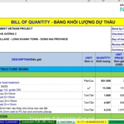 Alternative view of Mẫu dự toán nhà xưởng full hạng mục