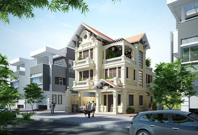 Mẫu kiến trúc biệt thự Pháp