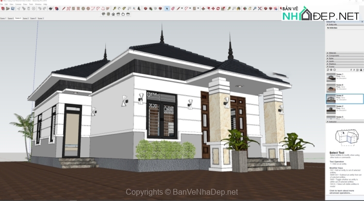 Mẫu nhà cấp 4 có 1 tầng mái Nhật kích thước: 9.62×13.58m