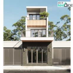 Mẫu Nhà phố 3 tầng 4x24m