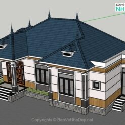 Alternative view of Mẫu thiết kế biệt thự 1 tầng mái Nhật 10.7x17.6m