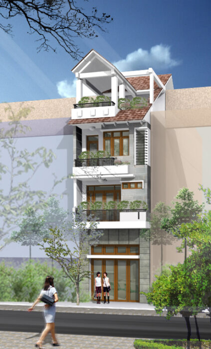 Nhà 5×20 lệch tầng