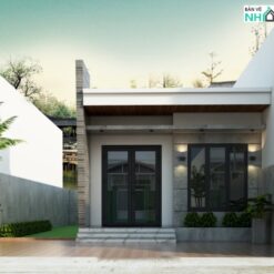 Nhà cấp 4 mái bằng 6x16.4m file autocad