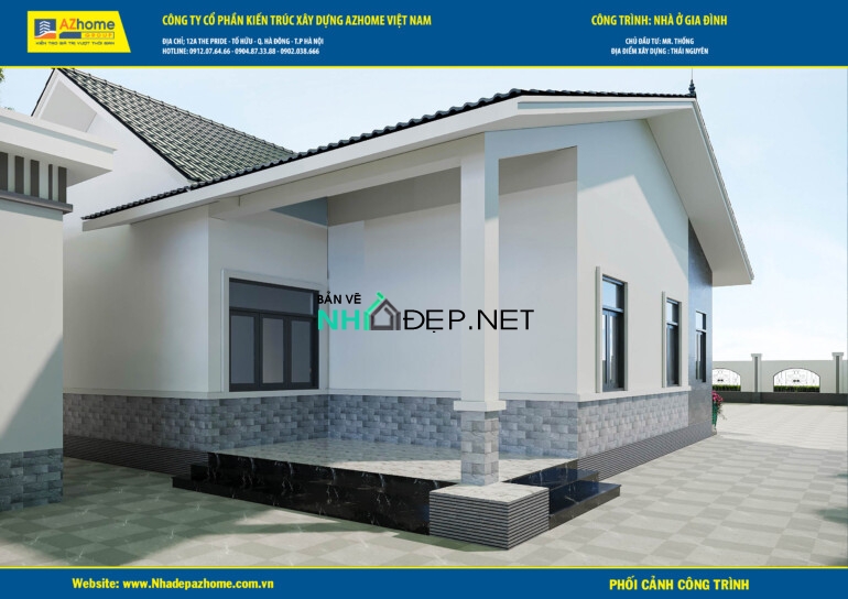 Nhà cấp 4 mái nhật Diện tích 10.97×11.6