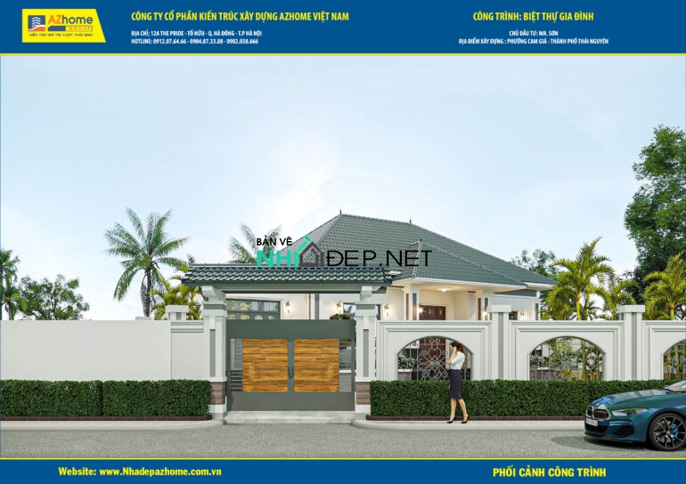 Nhà cấp 4 mái nhật Diện tích 17.02×12.46