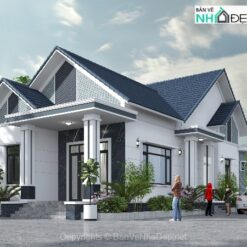 Nhà mái thái 1 tầng kích thước 8.5x18m