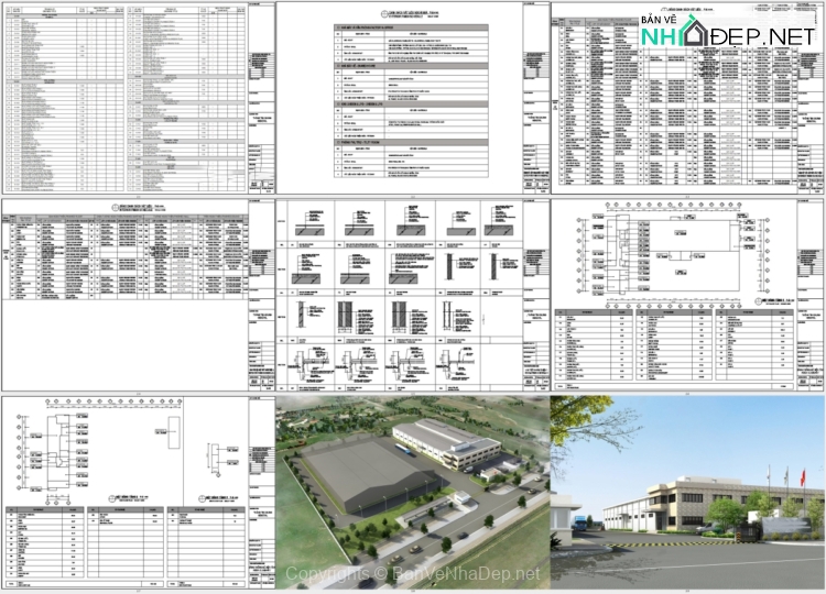 Nhà máy sản xuất lọ thủy tinh nhà xưởng khung cột bê tông kèo thép 1 tầng 41x71m