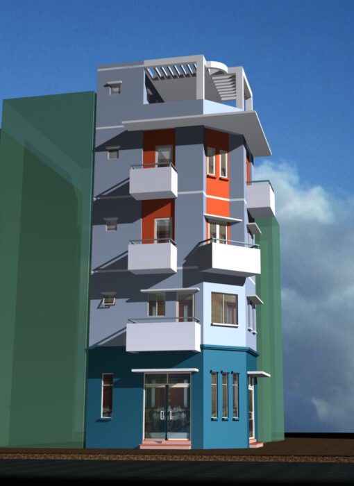 Nhà phố 3,7 x 11 x 5 tầng