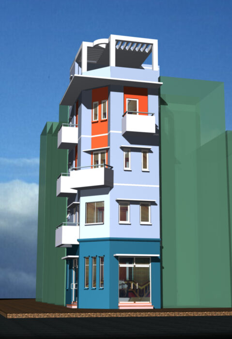Nhà phố 3,7 x 11 x 5 tầng