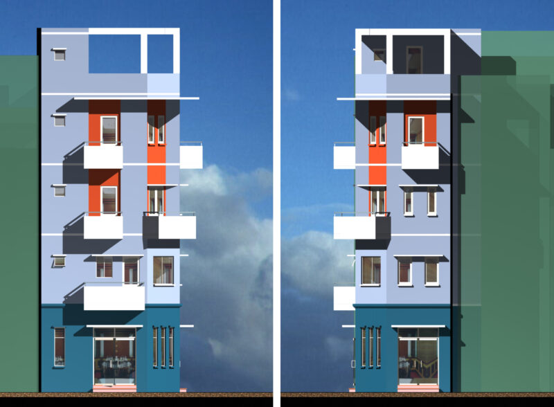 Nhà phố 3,7 x 11 x 5 tầng