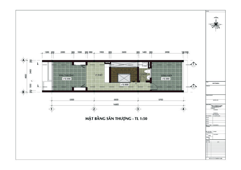 Nhà phố 4 x 16.5m x4 tầng