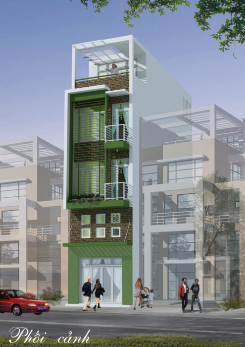 Nhà phố 4 x 16.5m x4 tầng