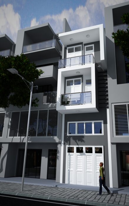 Nhà phố 4m x 18m x 5tầng – full