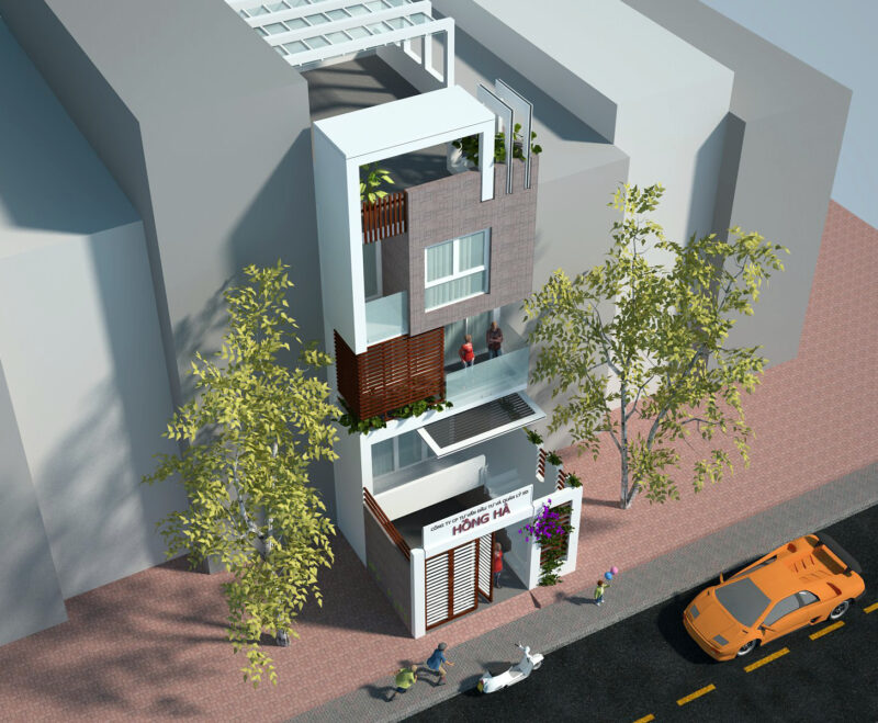 Nhà phố 5 x 20m x 4 tầng – full KT