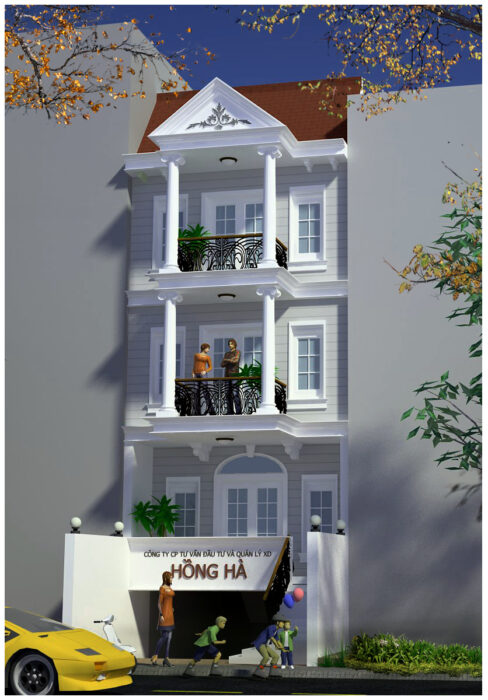 Nhà phố 5 x 20m x 4 tầng – full KT