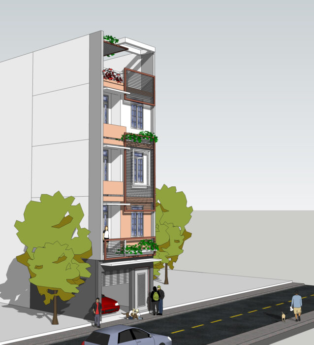 Nhà phố 5 x16m x 5 tầng – full KT