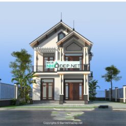 Nhà vườn 2 tầng mái Thái, kích thước 8x13,3m