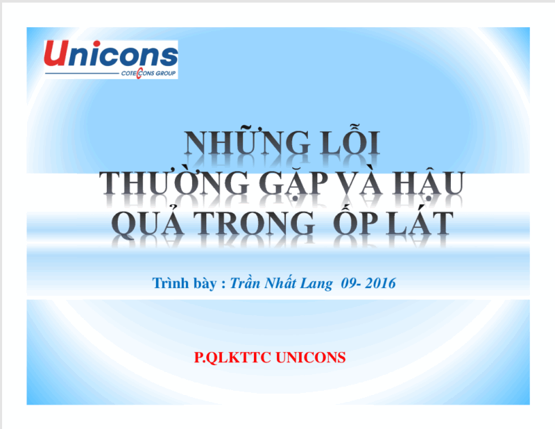 Những lỗi thường gặp và hậu quả trong thi công ốp lát – Cotecons
