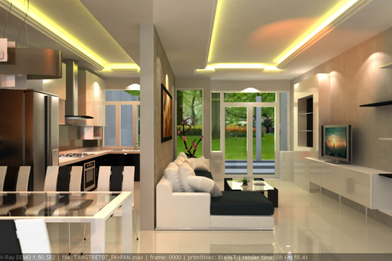 Nội thất Nhà phố 20 x 6m – full