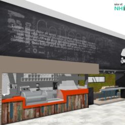 Alternative view of Quán cà phê và đồ ăn nhanh model sketchup
