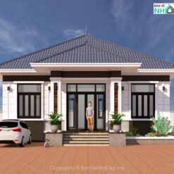 Alternative view of Thiết kế nhà biệt thự mái nhật 1 tầng kt 10.9x18.1m