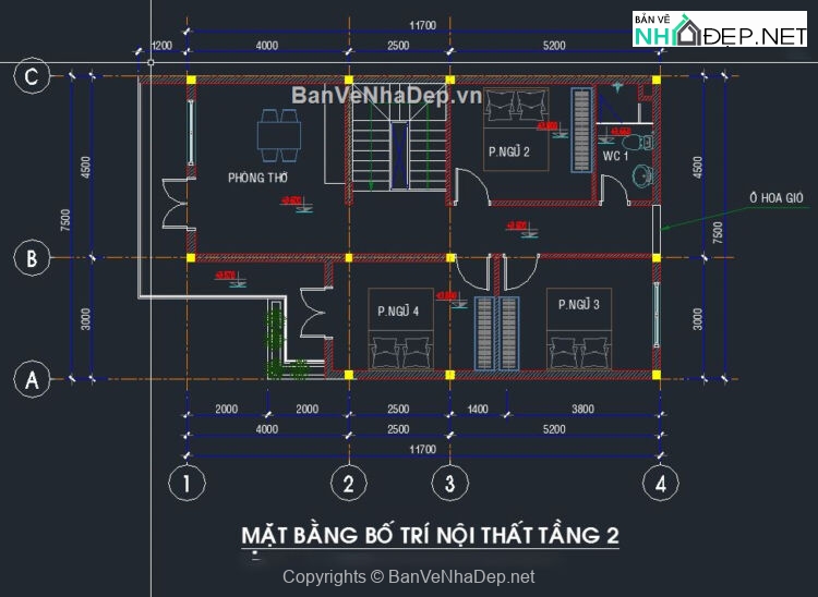 Thiết kế nhà phố 2 tầng kích thước 7.5x16m