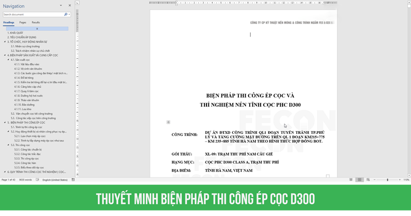 Thuyết minh Biện pháp thi công ép cọc D300