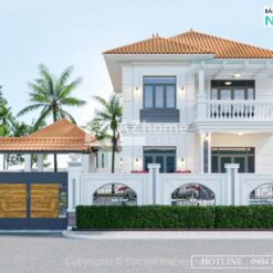 Alternative view of Trọn bộ Bản vẽ cad nhà biệt thự 2 tầng sảnh phải 8x15m