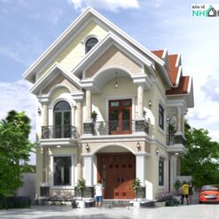 Trọn bộ biệt thự mái thái 2 tầng kích thước 8.5x14m