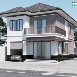 Trọn bộ File cad hồ sơ tktc nhà mái nhật 2 tầng 8x13m